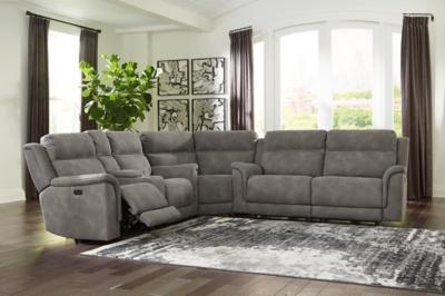 Next-Gen DuraPella 3-Piece Power Reclining Sectional, Slate, rollover