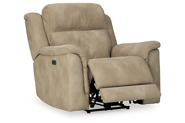 It’s time to rethink the way you relax—and time to experience the joys of the Next-Gen DuraPella power recliner. Taking a fashion-forward approach to the art of relaxation, the recliner—with a one-touch power control and an energy-efficient USB plug-in—will elevate your style and raise your standard of living. Its zero-gravity mechanism lifts the ottoman higher than traditional recliners to improve circulation. And talk about low maintenance. This designer recliner is wrapped in durable, water-repellent upholstery that's family- and pet-friendly.One-touch power control with adjustable positions, Easy View™ adjustable headrest and zero-draw USB plug-in | Zero-draw technology only consumes power when the USB receptacle is in use | Corner-blocked frame with metal reinforced seat | Attached back and seat cushions | High-resiliency foam cushions wrapped in thick poly fiber | Zero-gravity mechanism (raises the ottoman to improve circulation) | Extended ottoman for enhanced comfort | Water-repellent polyester/polyurethane (faux leather) upholstery | Power cord included; UL Listed | Estimated Assembly Time: 15 Minutes