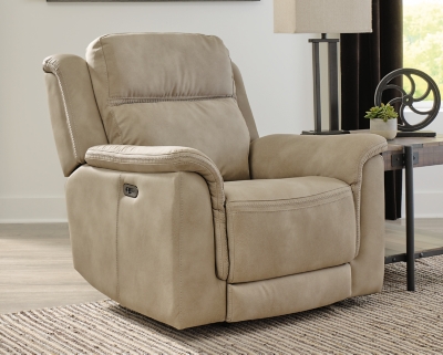 It’s time to rethink the way you relax—and time to experience the joys of the Next-Gen DuraPella power recliner. Taking a fashion-forward approach to the art of relaxation, the recliner—with a one-touch power control and an energy-efficient USB plug-in—will elevate your style and raise your standard of living. Its zero-gravity mechanism lifts the ottoman higher than traditional recliners to improve circulation. And talk about low maintenance. This designer recliner is wrapped in durable, water-repellent upholstery that's family- and pet-friendly.One-touch power control with adjustable positions, Easy View™ adjustable headrest and zero-draw USB plug-in | Zero-draw technology only consumes power when the USB receptacle is in use | Corner-blocked frame with metal reinforced seat | Attached back and seat cushions | High-resiliency foam cushions wrapped in thick poly fiber | Zero-gravity mechanism (raises the ottoman to improve circulation) | Extended ottoman for enhanced comfort | Water-repellent polyester/polyurethane (faux leather) upholstery | Power cord included; UL Listed | Estimated Assembly Time: 15 Minutes