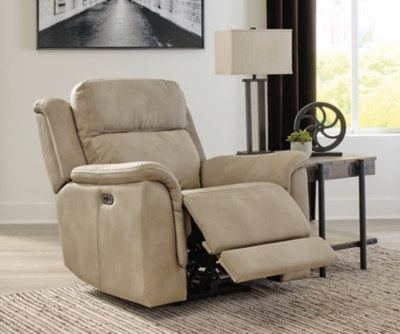 It’s time to rethink the way you relax—and time to experience the joys of the Next-Gen DuraPella power recliner. Taking a fashion-forward approach to the art of relaxation, the recliner—with a one-touch power control and an energy-efficient USB plug-in—will elevate your style and raise your standard of living. Its zero-gravity mechanism lifts the ottoman higher than traditional recliners to improve circulation. And talk about low maintenance. This designer recliner is wrapped in durable, water-repellent upholstery that's family- and pet-friendly.One-touch power control with adjustable positions, Easy View™ adjustable headrest and zero-draw USB plug-in | Zero-draw technology only consumes power when the USB receptacle is in use | Corner-blocked frame with metal reinforced seat | Attached back and seat cushions | High-resiliency foam cushions wrapped in thick poly fiber | Zero-gravity mechanism (raises the ottoman to improve circulation) | Extended ottoman for enhanced comfort | Water-repellent polyester/polyurethane (faux leather) upholstery | Power cord included; UL Listed | Estimated Assembly Time: 15 Minutes