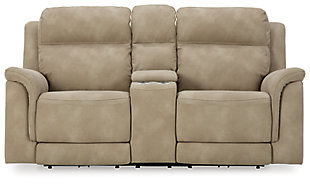 It’s time to rethink the way you relax—and time to experience the joys of the Next-Gen DuraPella power reclining loveseat. Taking a fashion-forward approach to the art of relaxation, the loveseat—with a one-touch power control and an energy-efficient USB plug-in—will elevate your style and raise your standard of living. Its zero-gravity mechanism lifts the ottoman higher than traditional recliners to improve circulation. And talk about low maintenance. This designer recliner is wrapped in durable, water-repellent upholstery that's family- and pet-friendly.Dual-sided recliner | One-touch power control with adjustable positions, Easy View™ adjustable headrest and zero-draw USB plug-in | Zero-draw technology only consumes power when the USB receptacle is in use | Corner-blocked frame with metal reinforced seat | Attached back and seat cushions | High-resiliency foam cushions wrapped in thick poly fiber | Zero-gravity mechanism (raises the ottoman to improve circulation) | Extended ottoman for enhanced comfort | Water-repellent polyester/polyurethane (faux leather) upholstery | Power cord included; UL Listed | Estimated Assembly Time: 15 Minutes