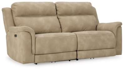 It’s time to rethink the way you relax—and time to experience the joys of the Next-Gen DuraPella power reclining sofa. Taking a fashion-forward approach to the art of relaxation, the sofa—with a one-touch power control and an energy-efficient USB plug-in—will elevate your style and raise your standard of living. Its zero-gravity mechanism lifts the ottoman higher than traditional recliners to improve circulation. And talk about low maintenance. This designer recliner is wrapped in durable, water-repellent upholstery that's family- and pet-friendly.Dual-sided recliner | One-touch power control with adjustable positions, Easy View™ adjustable headrest and zero-draw USB plug-in | Zero-draw technology only consumes power when the USB receptacle is in use | Corner-blocked frame with metal reinforced seat | Attached back and seat cushions | High-resiliency foam cushions wrapped in thick poly fiber | Zero-gravity mechanism (raises the ottoman to improve circulation) | Extended ottoman for enhanced comfort | Water-repellent polyester/polyurethane (faux leather) upholstery | Power cord included; UL Listed | Estimated Assembly Time: 15 Minutes