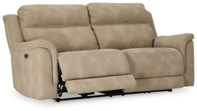 It’s time to rethink the way you relax—and time to experience the joys of the Next-Gen DuraPella power reclining sofa. Taking a fashion-forward approach to the art of relaxation, the sofa—with a one-touch power control and an energy-efficient USB plug-in—will elevate your style and raise your standard of living. Its zero-gravity mechanism lifts the ottoman higher than traditional recliners to improve circulation. And talk about low maintenance. This designer recliner is wrapped in durable, water-repellent upholstery that's family- and pet-friendly.Dual-sided recliner | One-touch power control with adjustable positions, Easy View™ adjustable headrest and zero-draw USB plug-in | Zero-draw technology only consumes power when the USB receptacle is in use | Corner-blocked frame with metal reinforced seat | Attached back and seat cushions | High-resiliency foam cushions wrapped in thick poly fiber | Zero-gravity mechanism (raises the ottoman to improve circulation) | Extended ottoman for enhanced comfort | Water-repellent polyester/polyurethane (faux leather) upholstery | Power cord included; UL Listed | Estimated Assembly Time: 15 Minutes