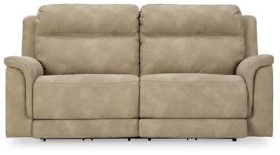 It’s time to rethink the way you relax—and time to experience the joys of the Next-Gen DuraPella power reclining sofa. Taking a fashion-forward approach to the art of relaxation, the sofa—with a one-touch power control and an energy-efficient USB plug-in—will elevate your style and raise your standard of living. Its zero-gravity mechanism lifts the ottoman higher than traditional recliners to improve circulation. And talk about low maintenance. This designer recliner is wrapped in durable, water-repellent upholstery that's family- and pet-friendly.Dual-sided recliner | One-touch power control with adjustable positions, Easy View™ adjustable headrest and zero-draw USB plug-in | Zero-draw technology only consumes power when the USB receptacle is in use | Corner-blocked frame with metal reinforced seat | Attached back and seat cushions | High-resiliency foam cushions wrapped in thick poly fiber | Zero-gravity mechanism (raises the ottoman to improve circulation) | Extended ottoman for enhanced comfort | Water-repellent polyester/polyurethane (faux leather) upholstery | Power cord included; UL Listed | Estimated Assembly Time: 15 Minutes