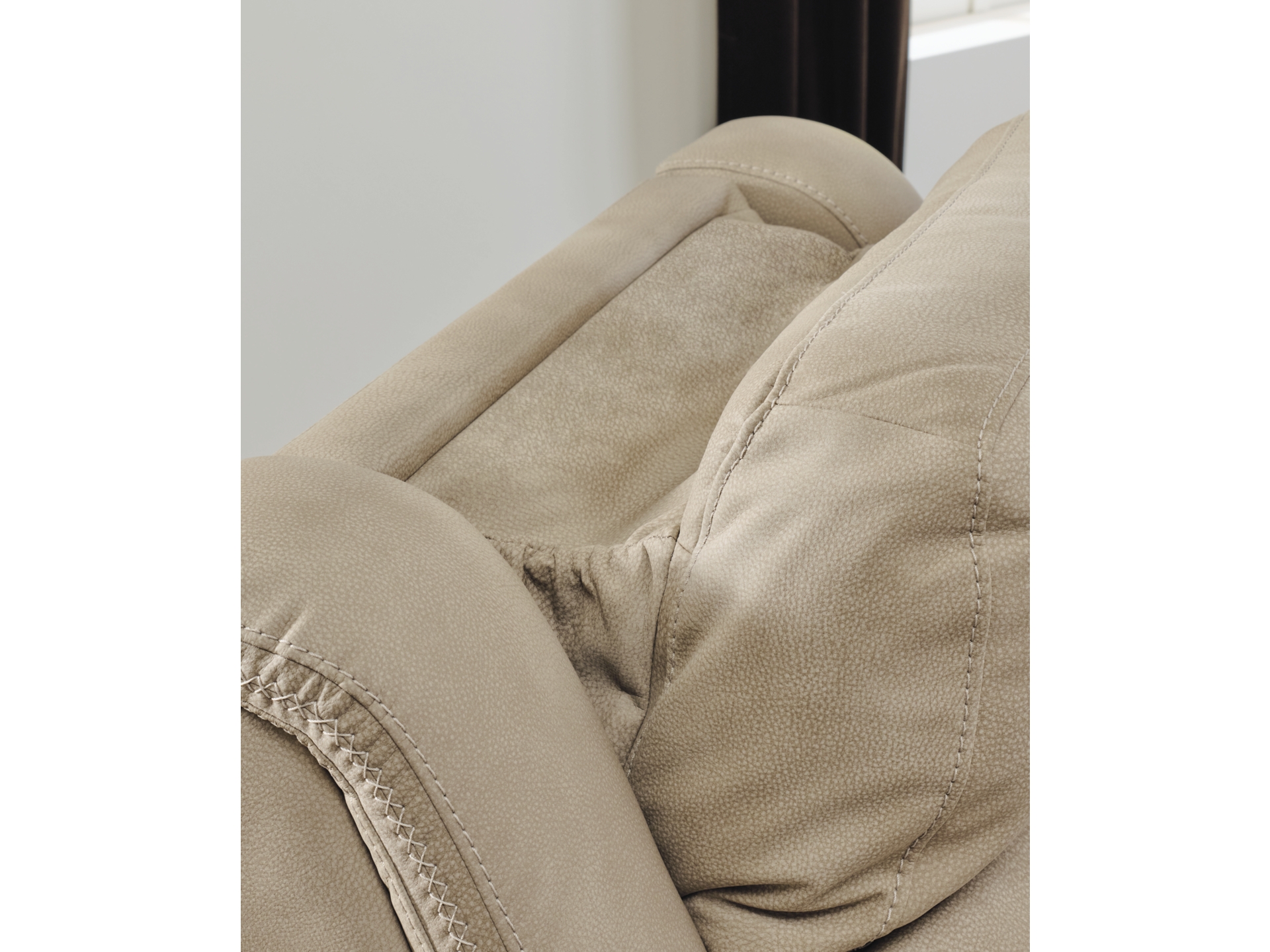 Image 1 of Next-Gen DuraPella Performance Fabric Dual Power Recliner Sand 