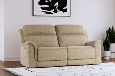 Next-Gen DuraPella Performance Fabric Dual Power Reclining Sofa, Sand