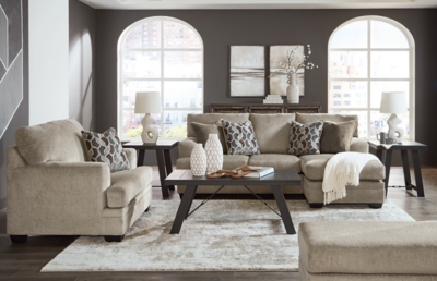 Stonemeade Sofa Chaise, Chair, and Ottoman, Taupe