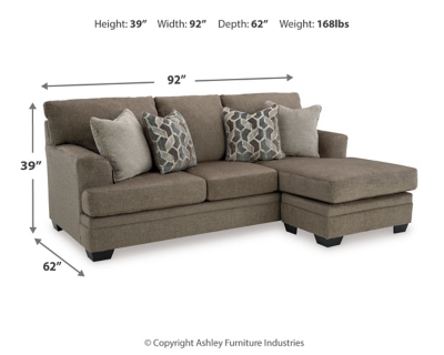 Stonemeade Sofa Chaise, Nutmeg, large