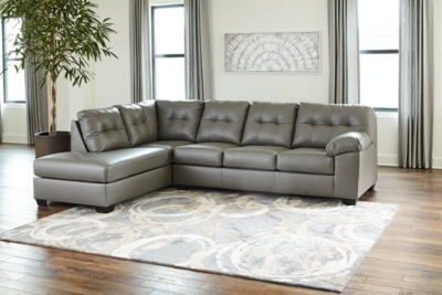 Ashley furniture store gray leather sectional