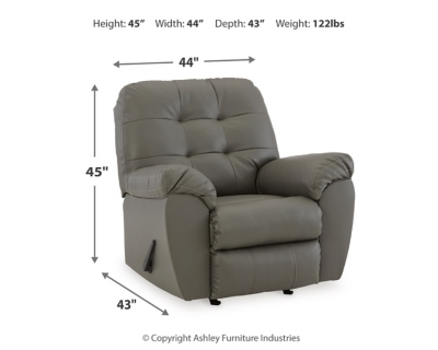 Donlen Gray Rocker/Recliner – Austin's Furniture Outlet