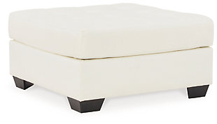 Donlen Oversized Accent Ottoman, White, large