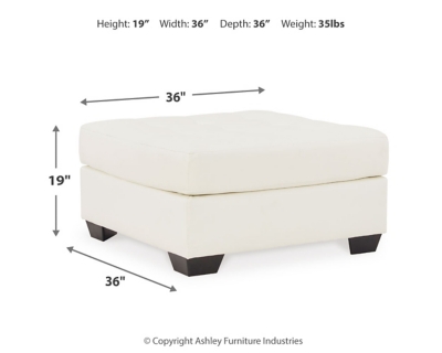 Donlen Oversized Accent Ottoman, White, large