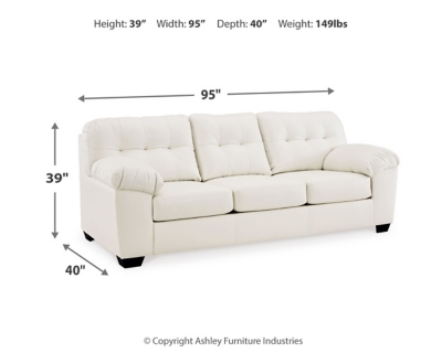 Donlen Sofa, White, large