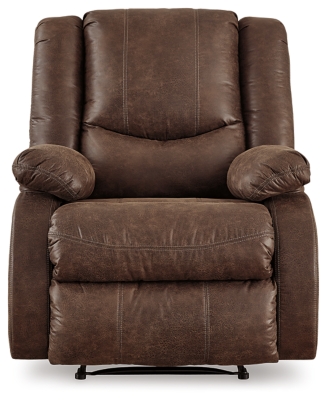 Make a big impression in a smaller footprint with the chic styling of the Bladewood zero wall recliner. Thanks to its space-conscious design that requires a mere three inches between the wall and chair back, you can stretch out more efficiently. Wrapped in a fabulous faux leather loaded with pebbly texture and tonal variation that looks so natural, this designer recliner sports contoured tufting and contrasting baseball stitching for a style home run.Pull tab reclining motion | Zero wall design requires minimal space between wall and chair back | Corner-blocked frame with metal reinforced seat | Attached cushions | High-resiliency foam cushions wrapped in thick poly fiber | Polyester/polyurethane upholstery