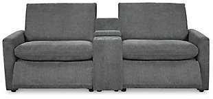 Hartsdale 3-Piece Power Reclining Sectional Loveseat with Console, Granite, large