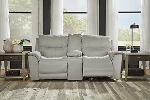 Next-Gen Gaucho Power Reclining Loveseat with Console, Fossil, rollover
