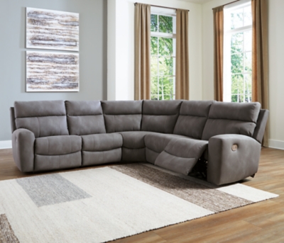 Next-Gen DuraPella Performance Fabric 5-Piece Dual Power Reclining Modular Sectional, Slate