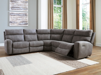 Next-Gen Durapella 5-Piece Power Reclining Sectional, Slate, rollover