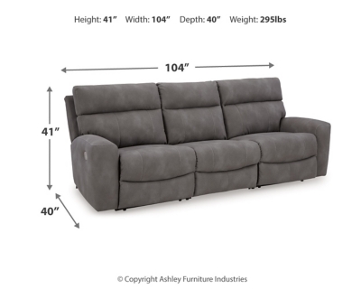 Next-Gen DuraPella 3-Piece Power Reclining Sectional Sofa, Slate, large