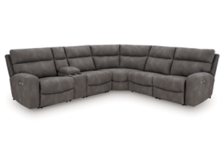 Next-Gen DuraPella Performance Fabric 6-Piece Dual Power Reclining Modular Sectional with Console