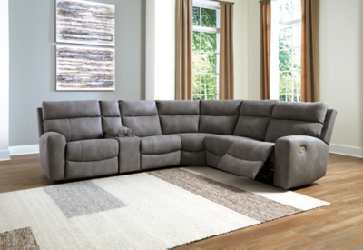 Next-Gen DuraPella 6-Piece Power Reclining Sectional, Slate, rollover