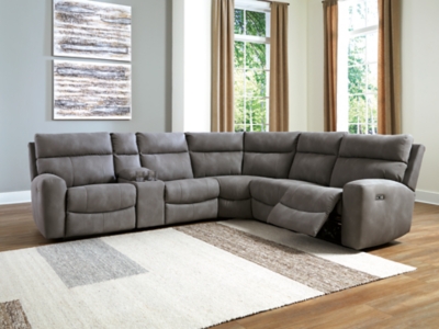 Next-Gen Durapella 6-Piece Power Reclining Sectional, Slate, rollover