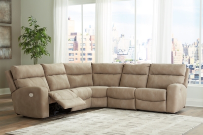 Next-Gen DuraPella Performance Fabric 5-Piece Dual Power Reclining Modular Sectional, Sand