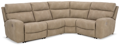 Next-Gen DuraPella 4-Piece Performance Fabric Dual Power Reclining Modular Sectional, Sand