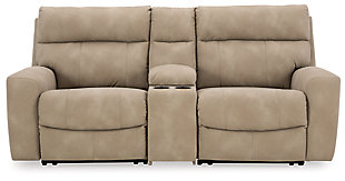 Next-Gen DuraPella 3-Piece Power Reclining Sectional Loveseat with Console, Sand, large