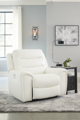 6110413 Warlin Dual Power Recliner, White sku 6110413