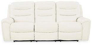 Warlin Power Reclining Sofa, White, large