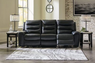 6110515 Warlin Dual Power Reclining Sofa, Black sku 6110515