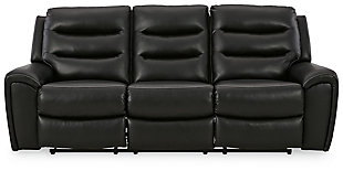 Warlin Power Reclining Sofa, Black, large