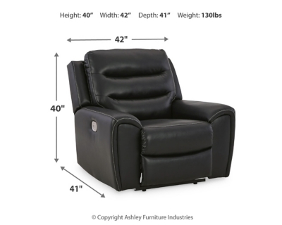 Warlin Power Recliner, Black, large