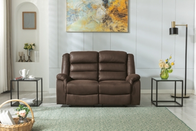 Welota Reclining Loveseat, Brown, rollover