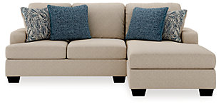 Establish a modern comfort zone with the Enola sectional. Spacious seating hosts reversible cushions and cozy back pillows for supportive comfort. Upholstered in sepia-colored polyester fabric, this sectional's frame is minimalistic with low track arms and short faux wood feet. Designer pillows pop with colorful patterns to round out the inviting look.Includes 2 pieces: right-arm facing corner chaise and left-arm facing loveseat | "Left-arm" and "right-arm" describe the position of the arm when you face the piece | Corner-blocked frame | Loose back pillows and seat cushions | Reversible cushions | High-resiliency foam cushions wrapped in thick poly and cotton fibers | Throw pillows included | Pillows with blended feather inserts and hidden zippers | Polyester upholstery; polyester chenille/polyester and polyester/cotton pillows | Exposed legs with faux wood finish | Estimated Assembly Time: 5 Minutes