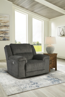 Keensburg Oversized Power Recliner, Smoke