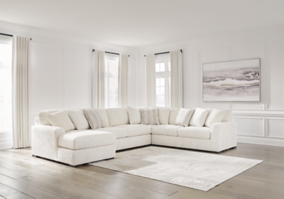 61904S3 Chessington 4-Piece Sectional with Chaise, Ivory sku 61904S3