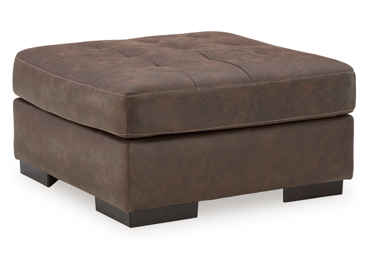 Maderla Oversized Accent Ottoman - Walnut