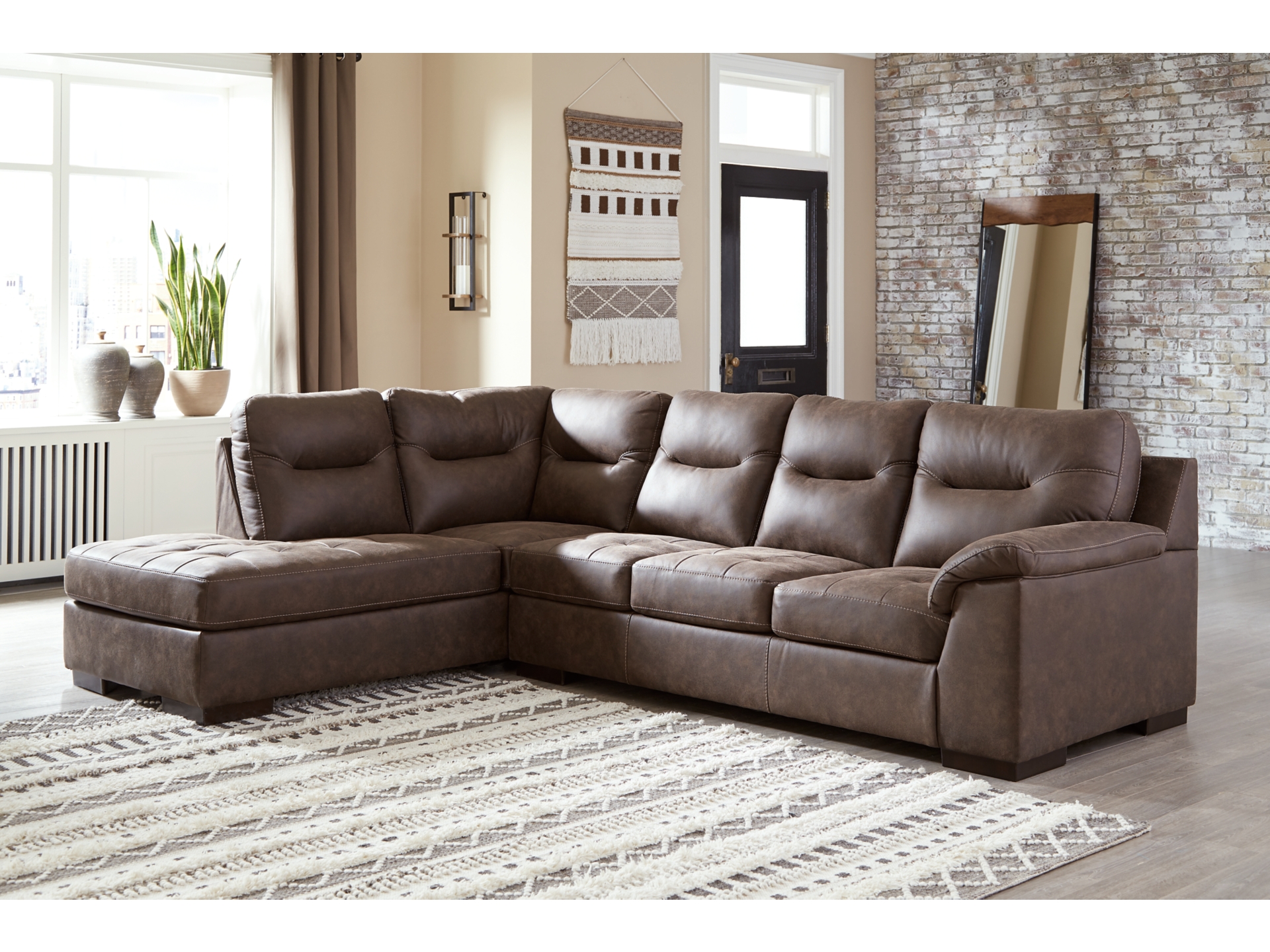 Image 1 of Maderla 2-Piece Sectional with Chaise chair and ottoman 