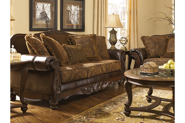 Fresco Sofa Ashley Furniture Home, Ornate Leather Sofas