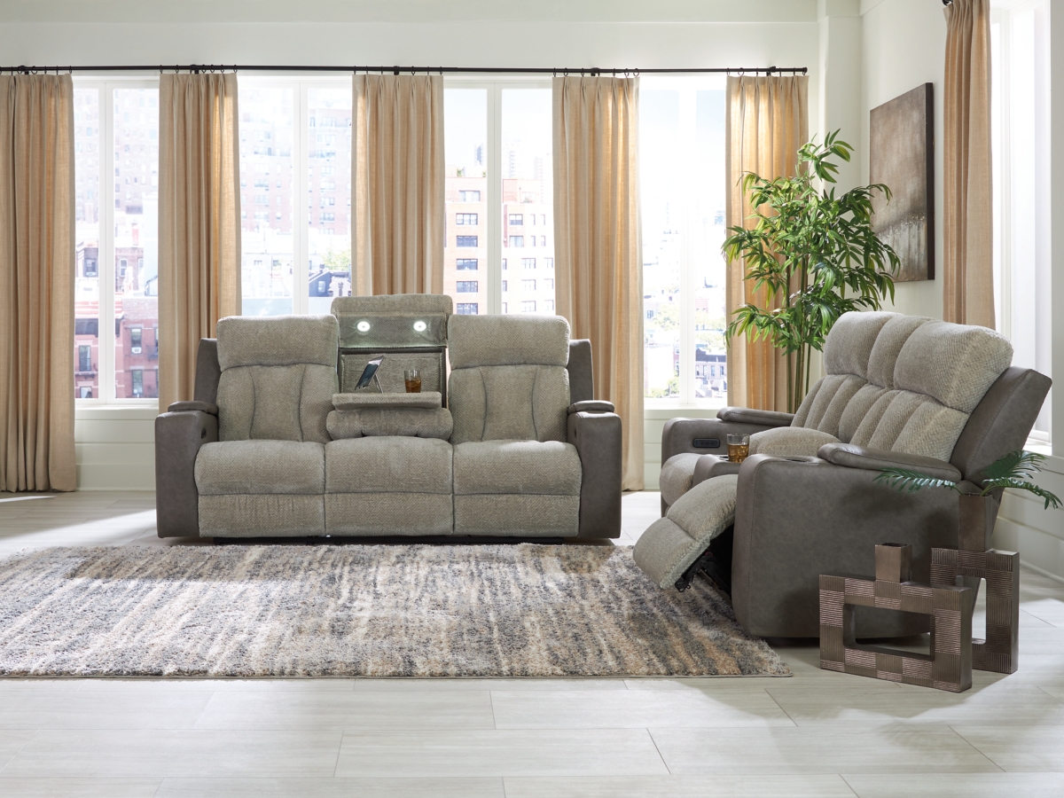 Stately Check Sofa and Loveseat | Ashley