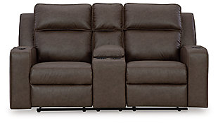 Lavenhorne Reclining Loveseat with Console, Granite, large