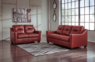 ashley furniture living room sets red