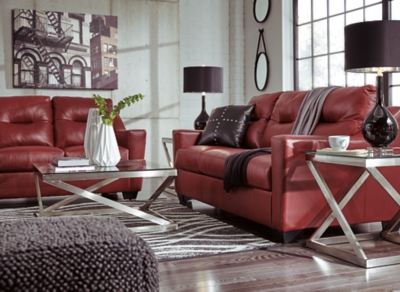 ashley furniture living room sets red