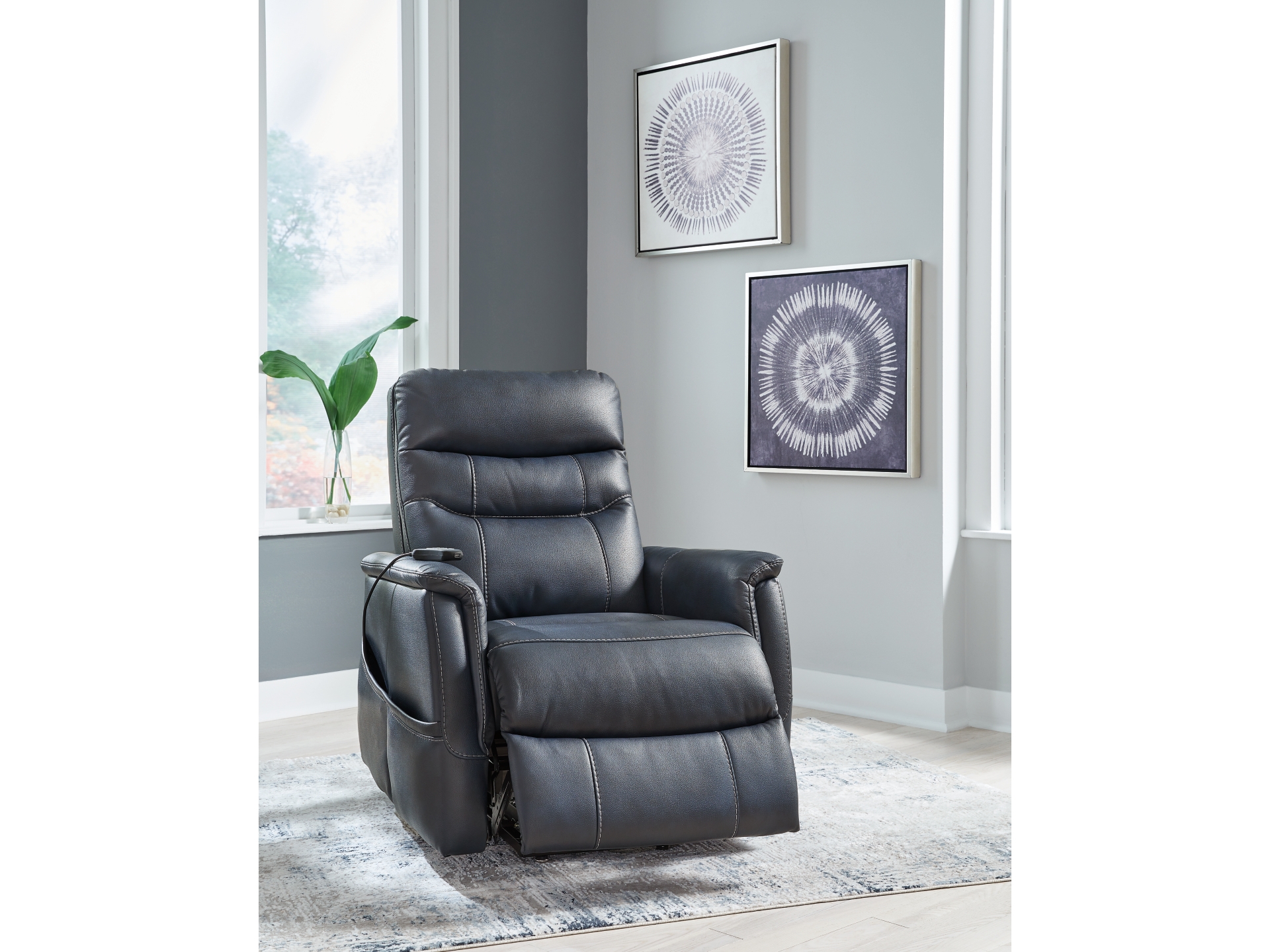 Image 3 of Strawbill Power Lift Recliner Sapphire 