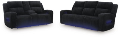 TwinBrooke Sofa and Loveseat, Black, large
