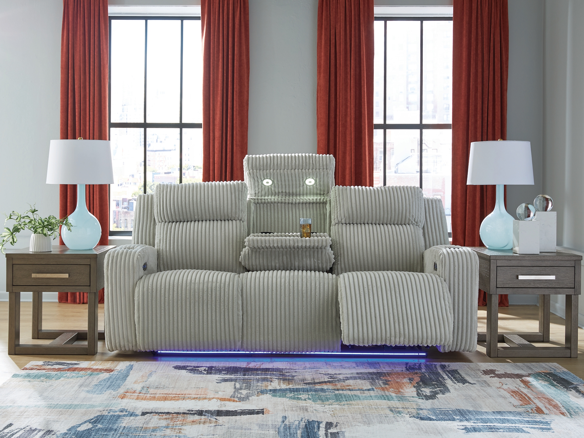 Image 0 of TwinBrooke Dual Power Reclining Sofa loveseat chair Alloy 