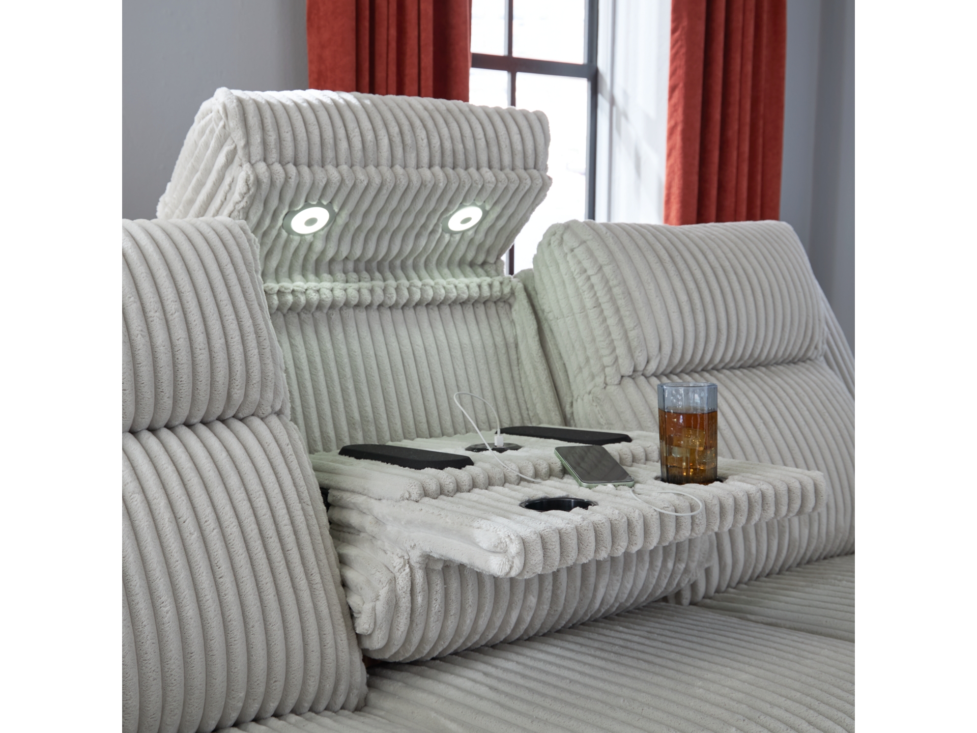 Image 1 of TwinBrooke Dual Power Reclining Sofa loveseat chair Alloy 