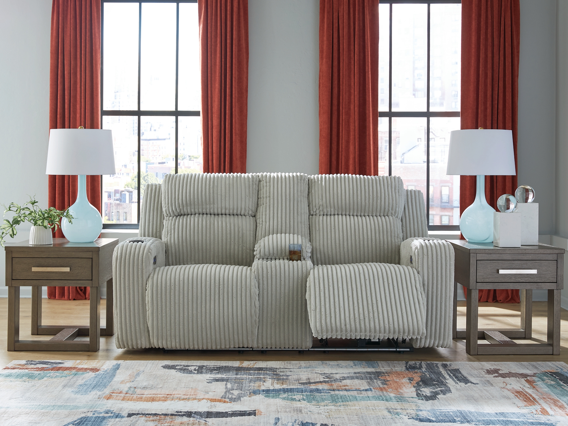 Image 4 of TwinBrooke Dual Power Reclining Sofa loveseat chair Alloy 